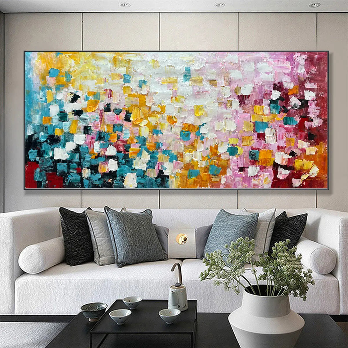 CONFETTI SKY: Vibrant Abstract Painting on Canvas