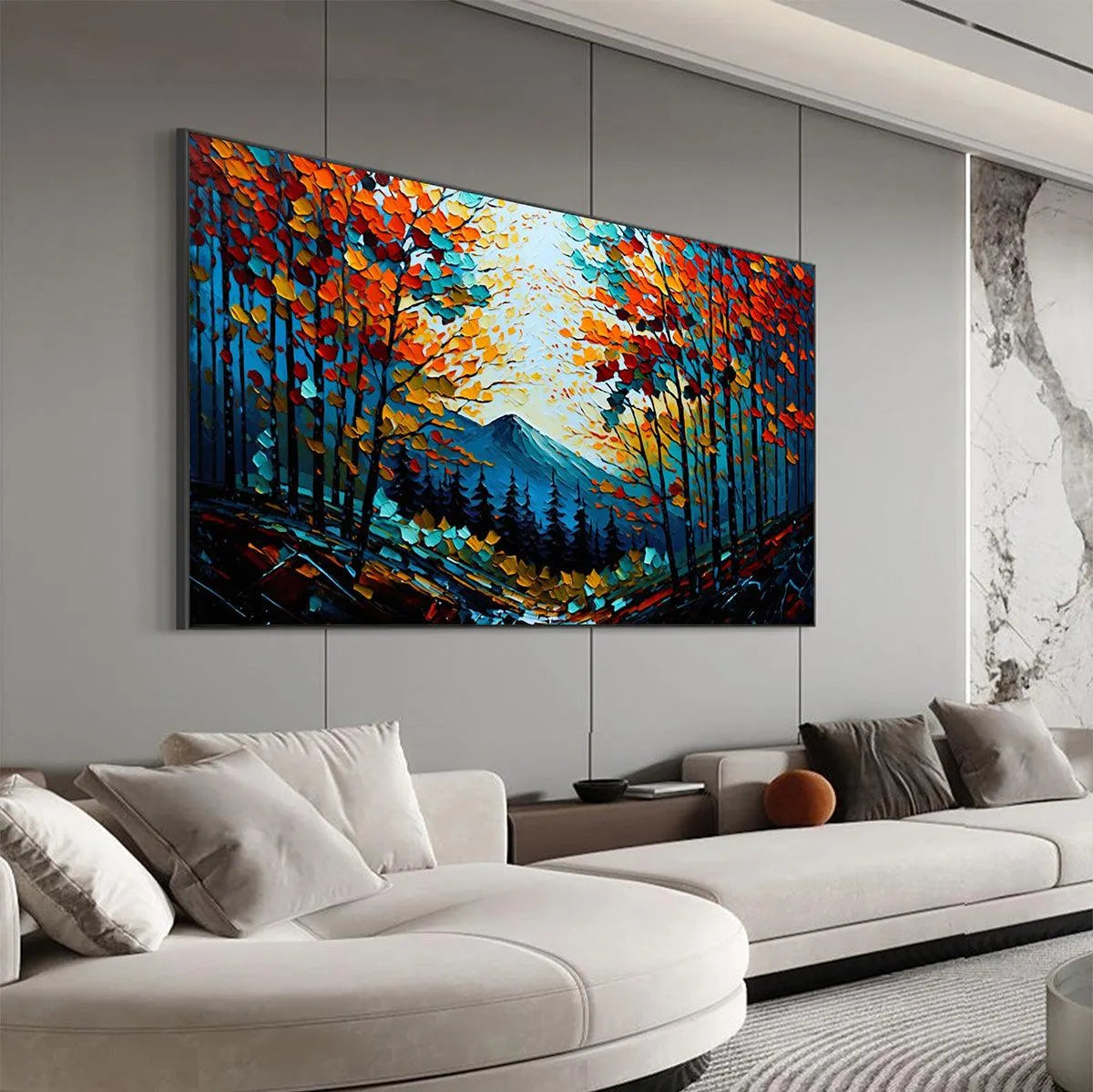 Colorful Forest Landscape Oil Painting - Autumn Vibes