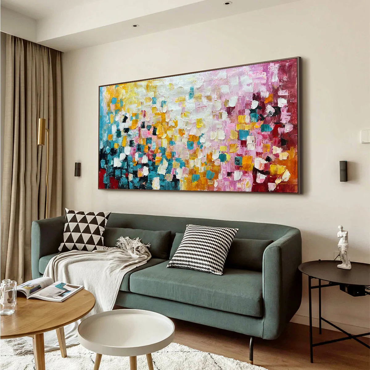 CONFETTI SKY: Vibrant Abstract Painting on Canvas