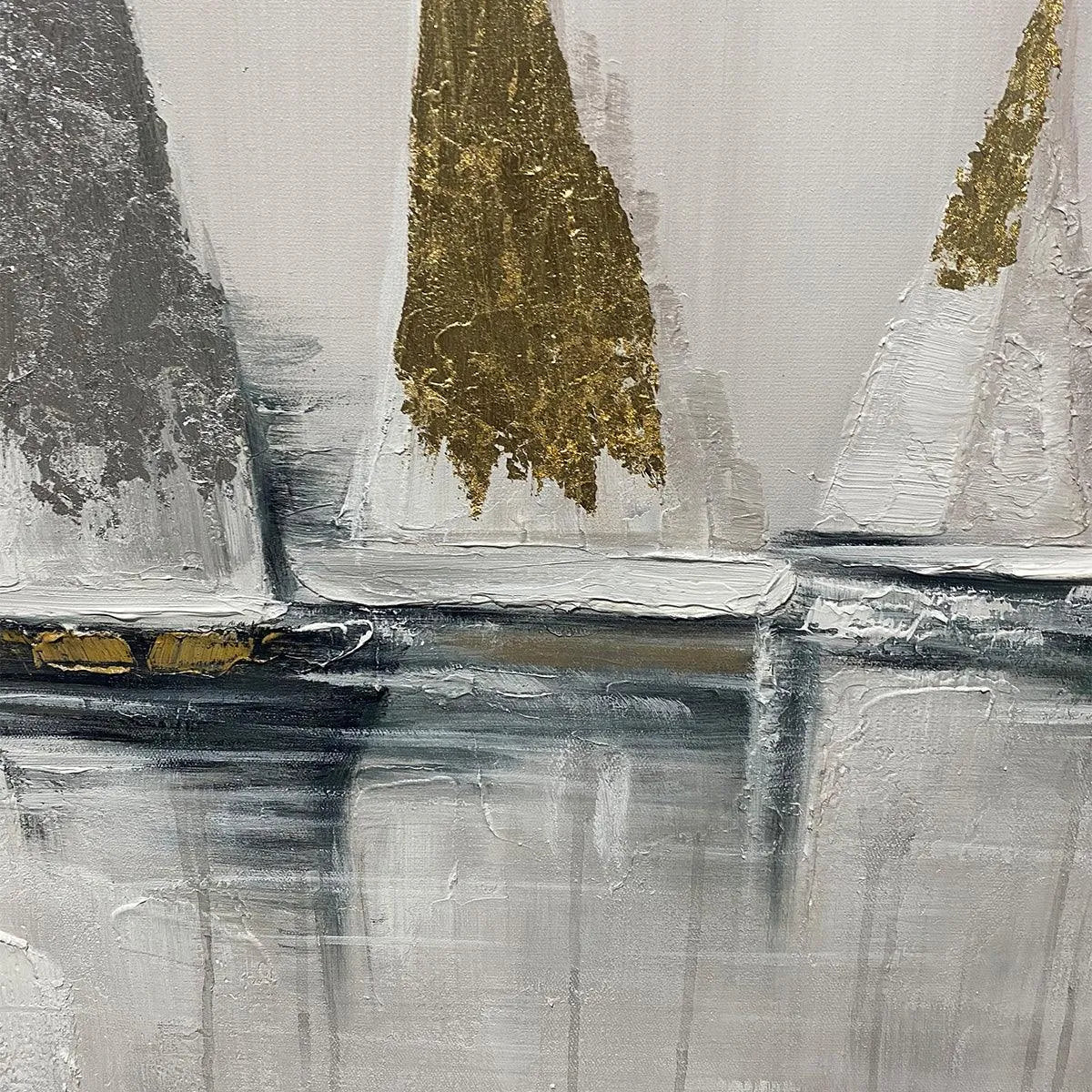 GOLDEN REGATTA: Panoramic Sailboat Painting