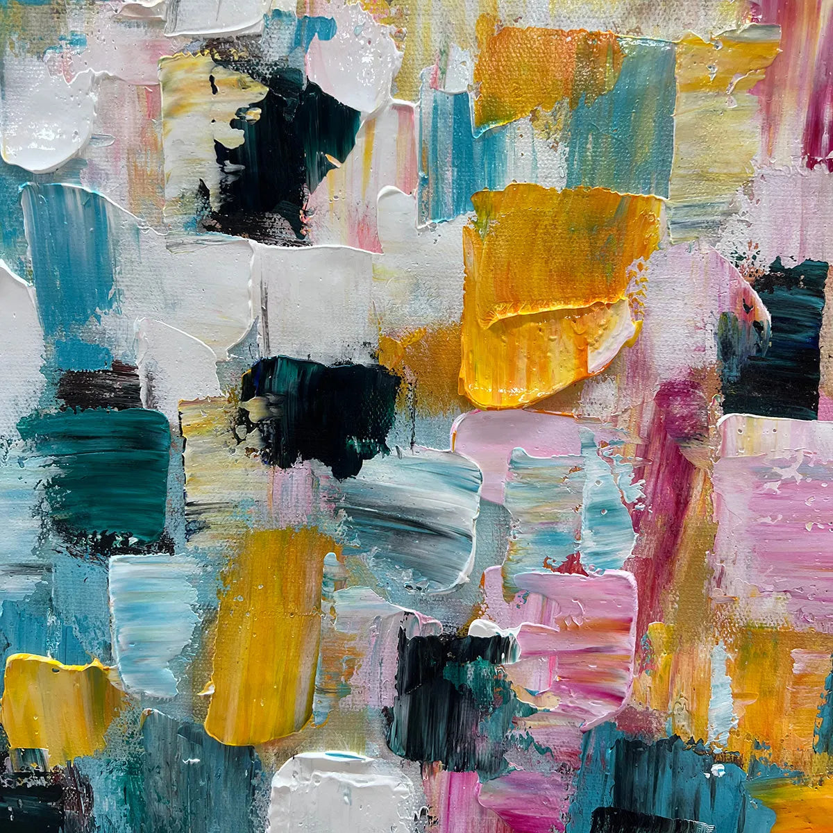 CONFETTI SKY: Vibrant Abstract Painting on Canvas