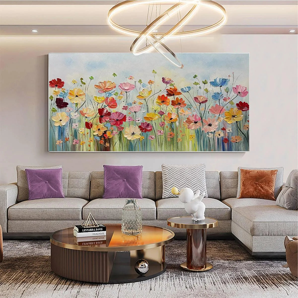 Colorful Floral Oil Painting - Blooming Garden Art