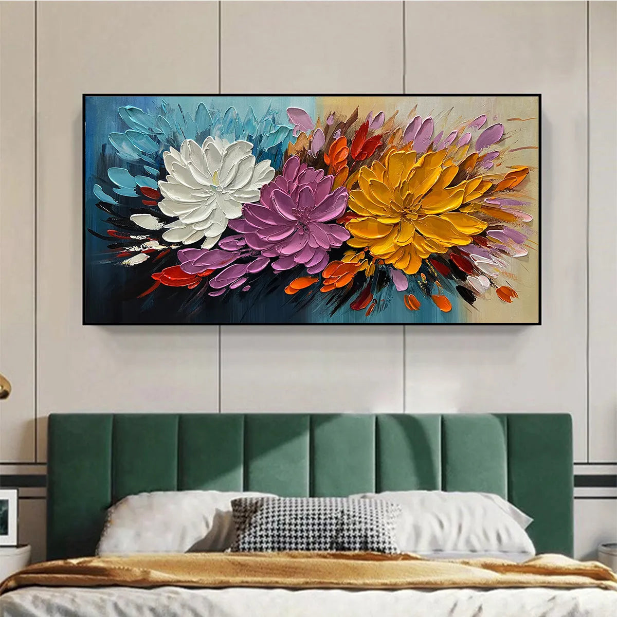 AUTUMN BOUQUET: Textured Floral Painting, Impasto Flowers, Colorful, Living Room, Dining Room