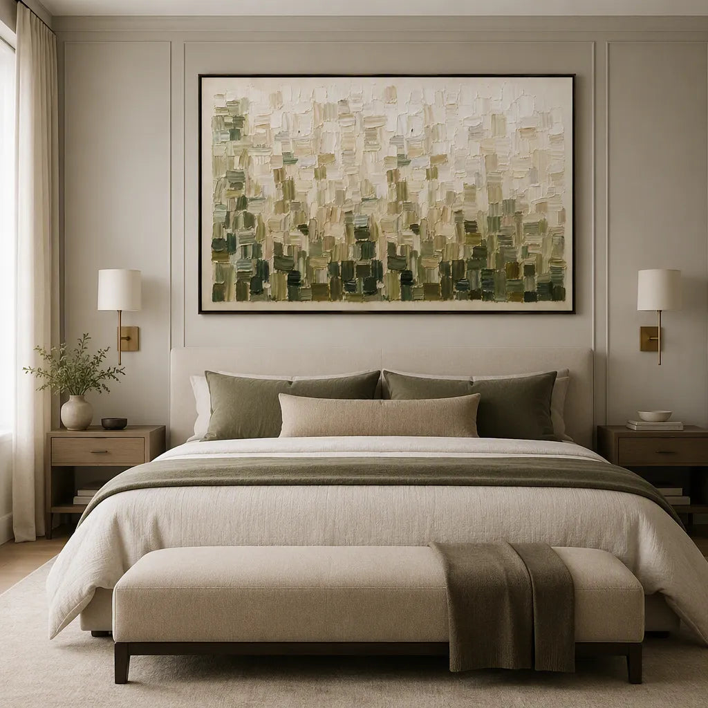 WHISPERING WINDS: Textured Abstract Landscape Oil Painting