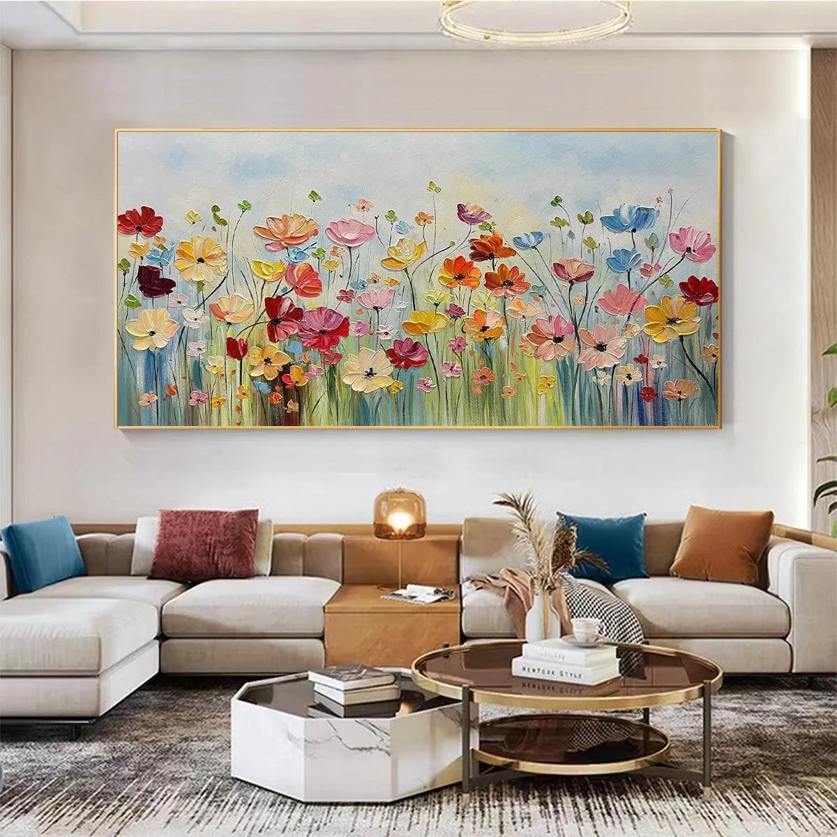 Colorful Floral Oil Painting - Blooming Garden Art