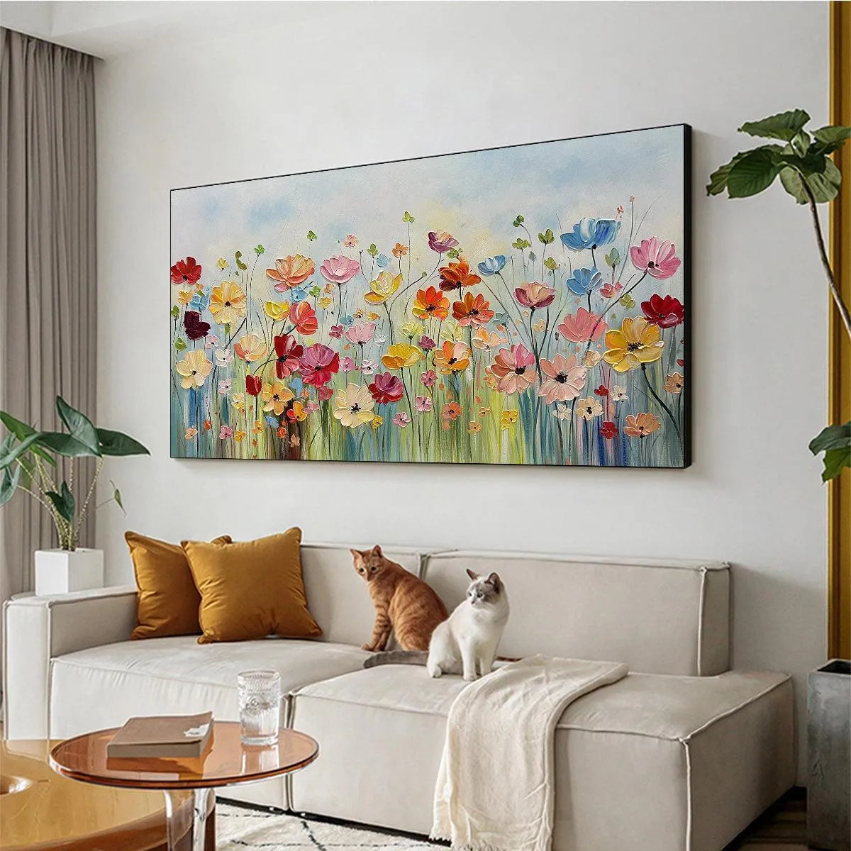 Colorful Floral Oil Painting - Blooming Garden Art