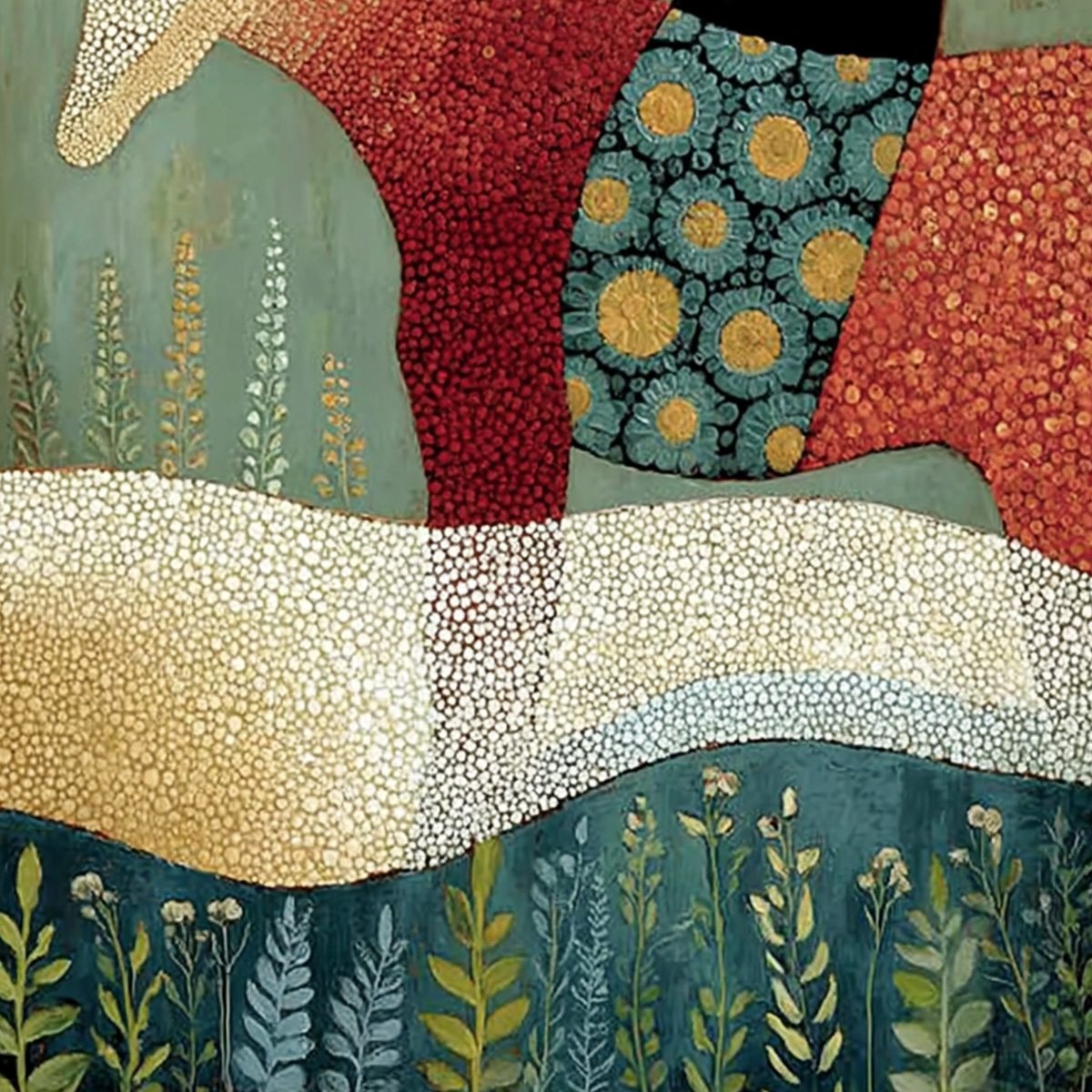 A GENTLE JOURNEY: Textured Figurative Painting of a Rider and Horse