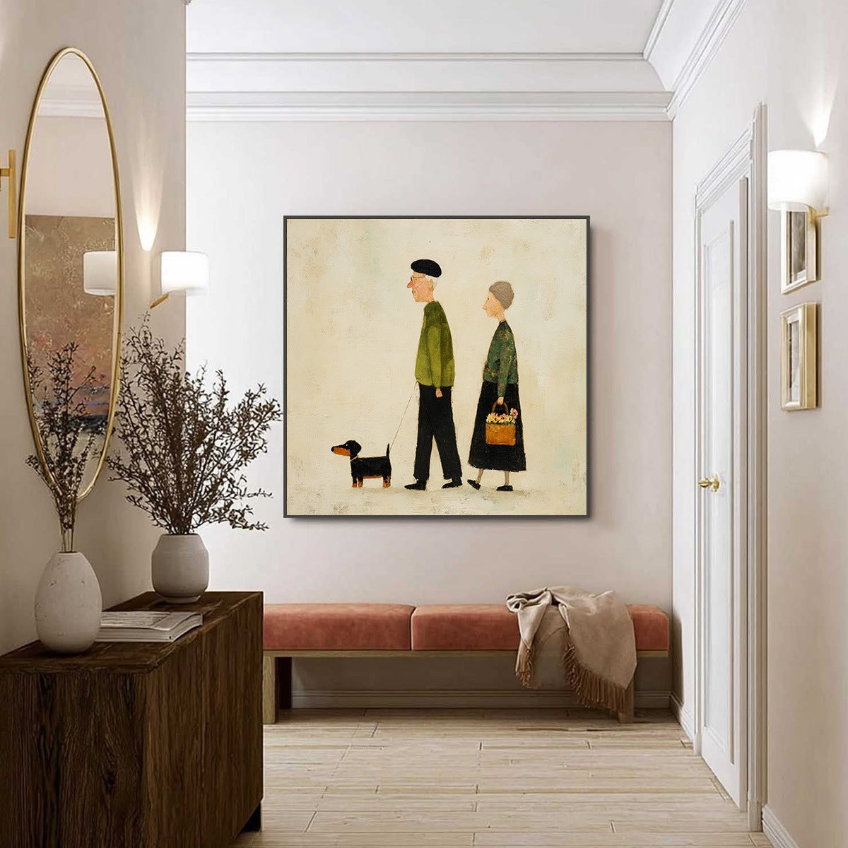 A LIFETIME'S WALK: Charming Figurative Art of an Elderly Couple and Their Dog