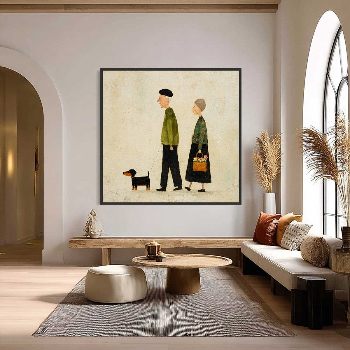 A LIFETIME'S WALK: Charming Figurative Art of an Elderly Couple and Their Dog