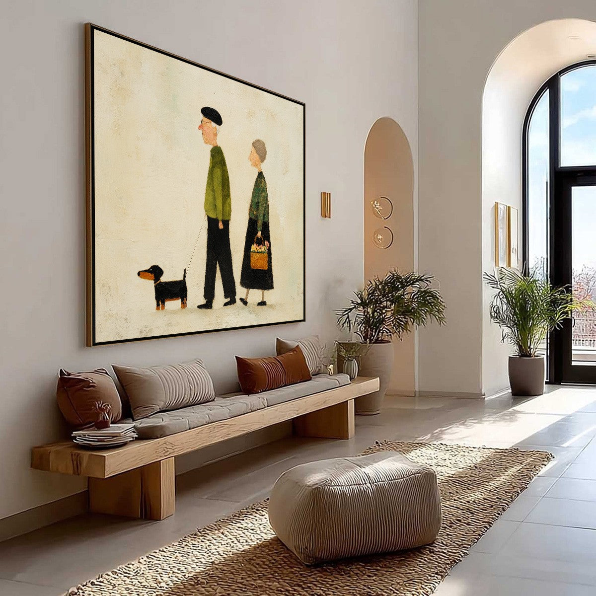 A LIFETIME'S WALK: Charming Figurative Art of an Elderly Couple and Their Dog