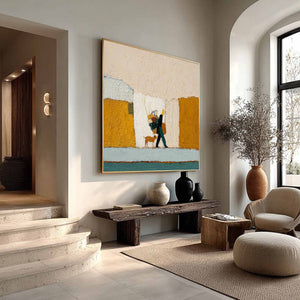 A SIMPLE PLEASURE: Textured Figurative Impasto Painting of a City Stroll