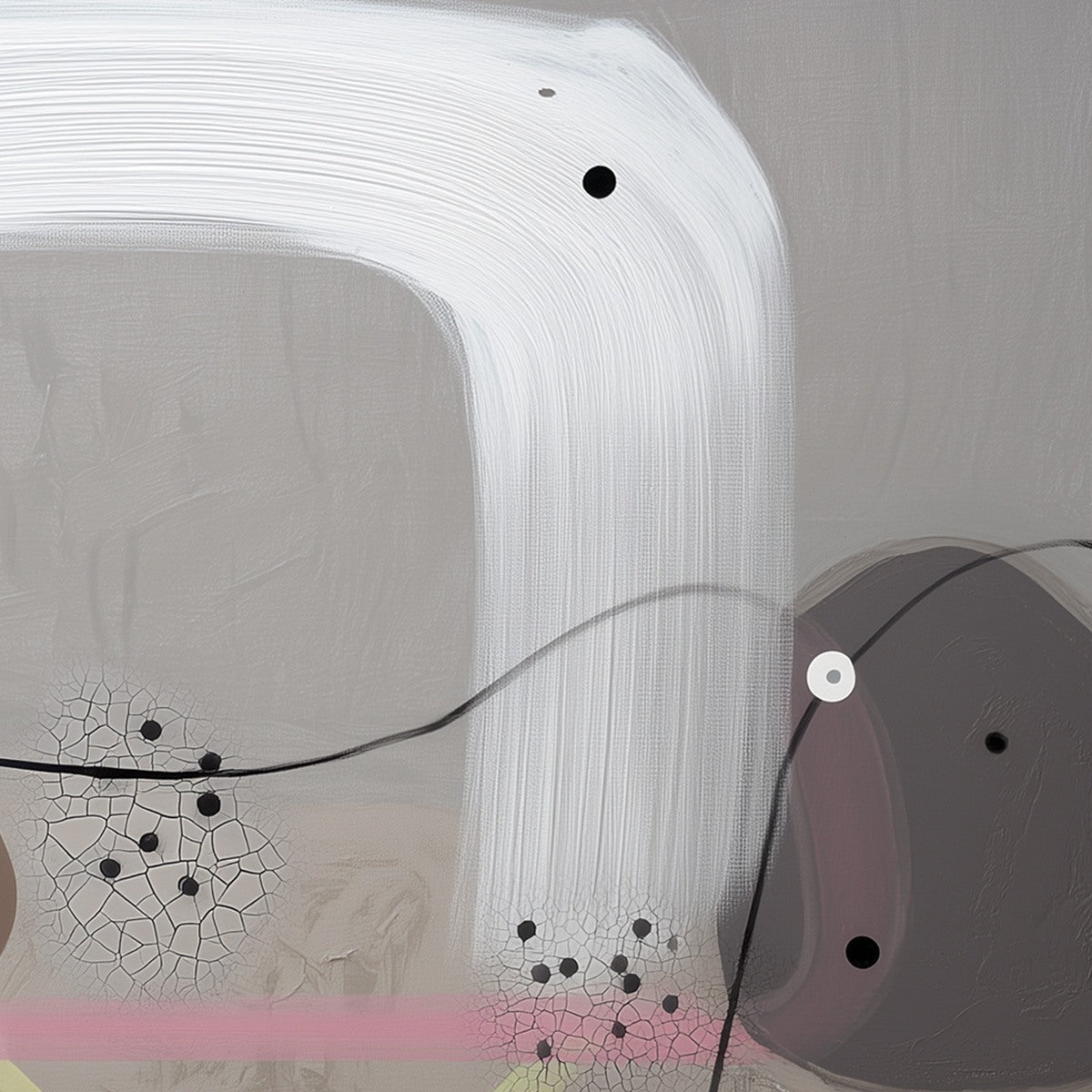 ABSTRACT BALANCE: Minimalist Abstract Grey Oil Painting