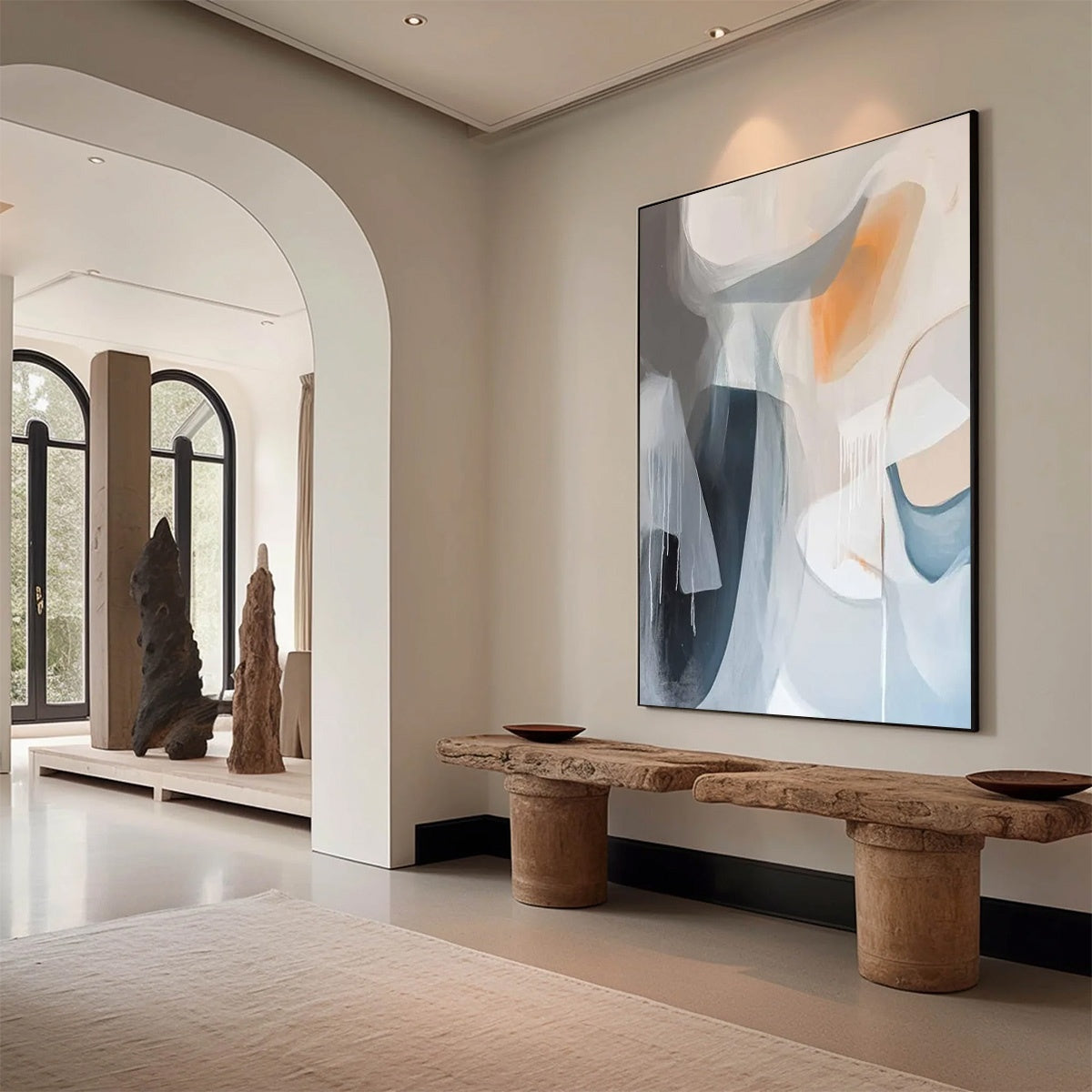 ABSTRACT FLOW: Modern Minimalist Abstract Oil Painting