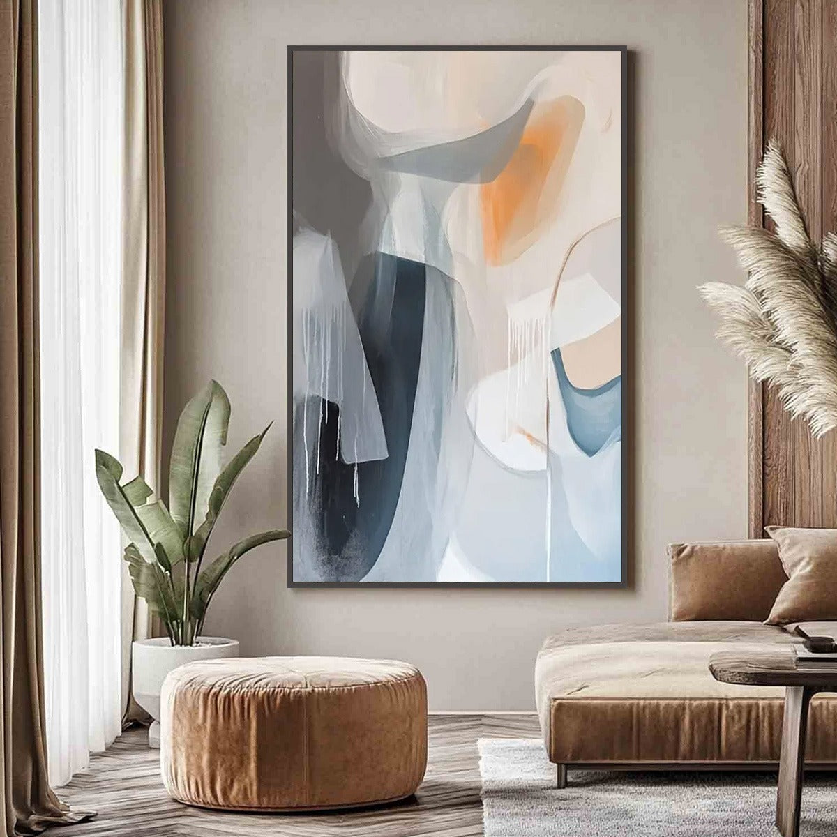 ABSTRACT FLOW: Modern Minimalist Abstract Oil Painting