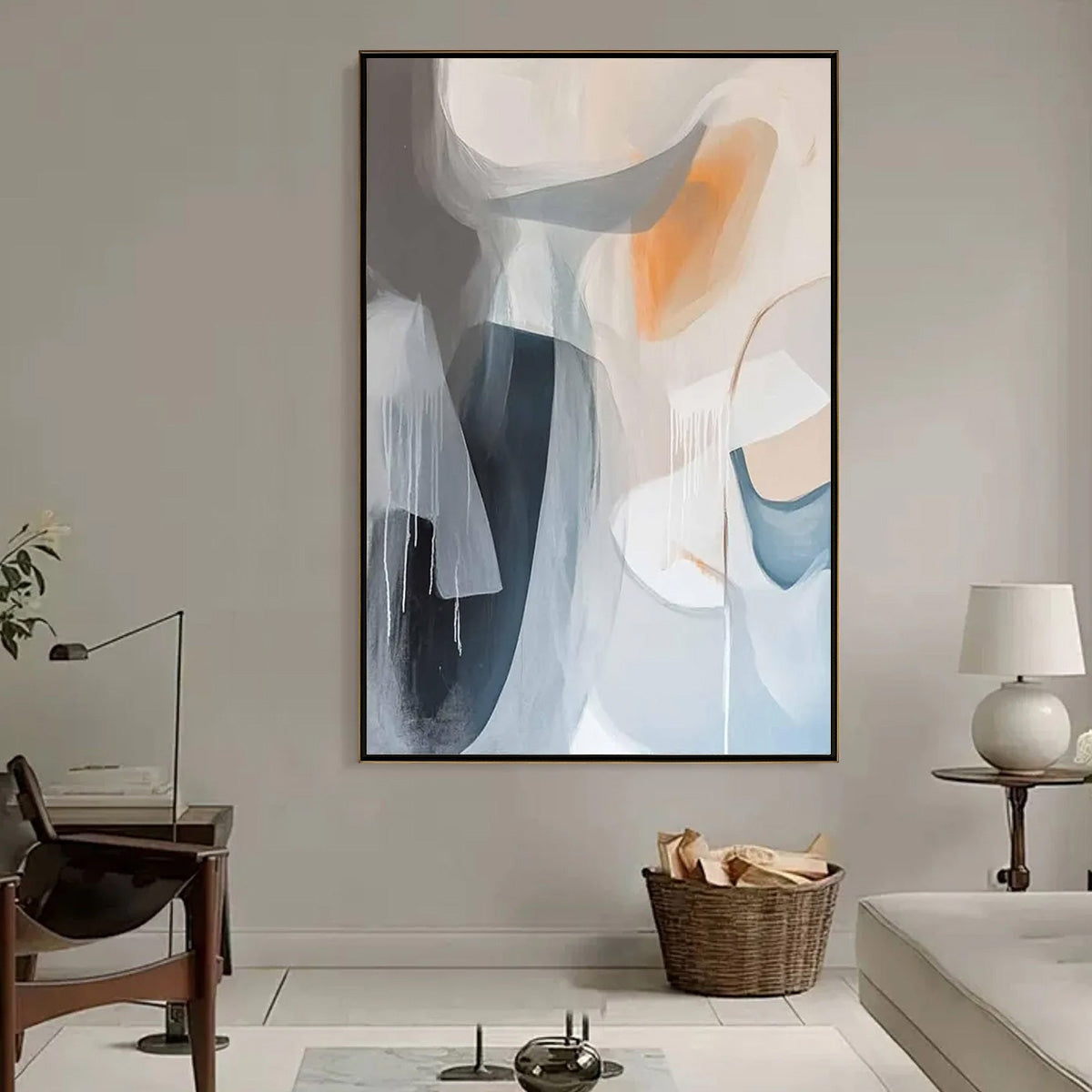 ABSTRACT FLOW Modern Minimalist Abstract Oil Painting