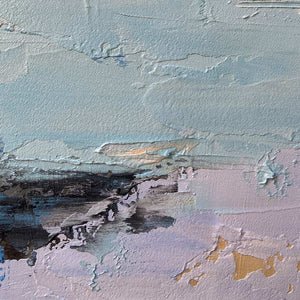 Textured Abstract Painting, Colorful Wall Art, Modern Art, Panoramic, Horizontal Canvas