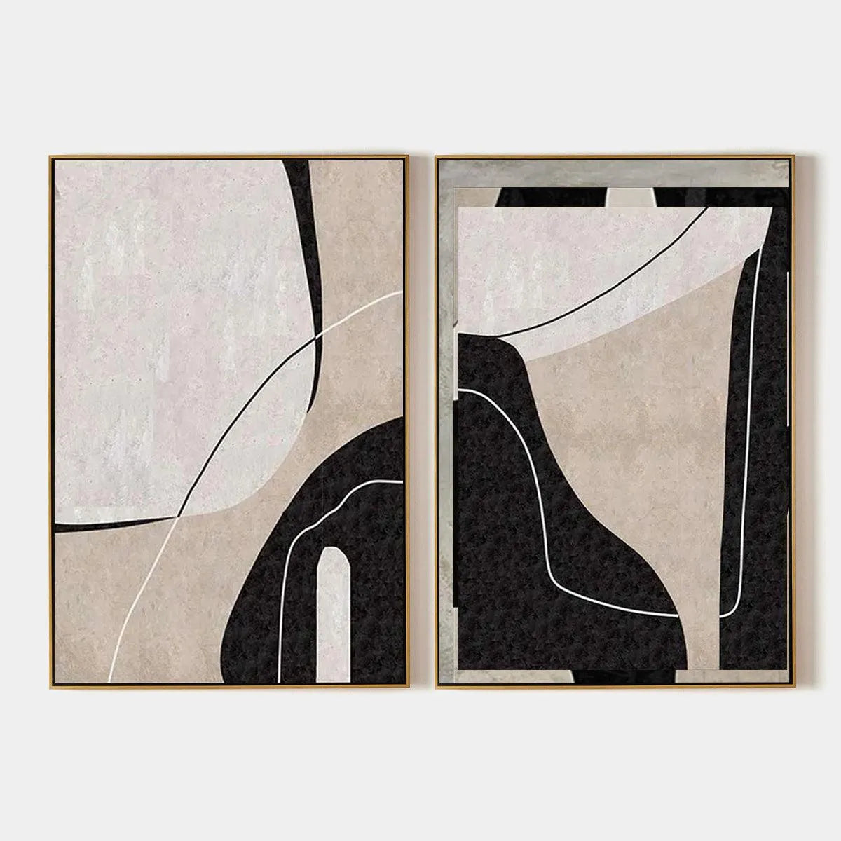 Abstract Painting Set of 2, Vertical Wall Art