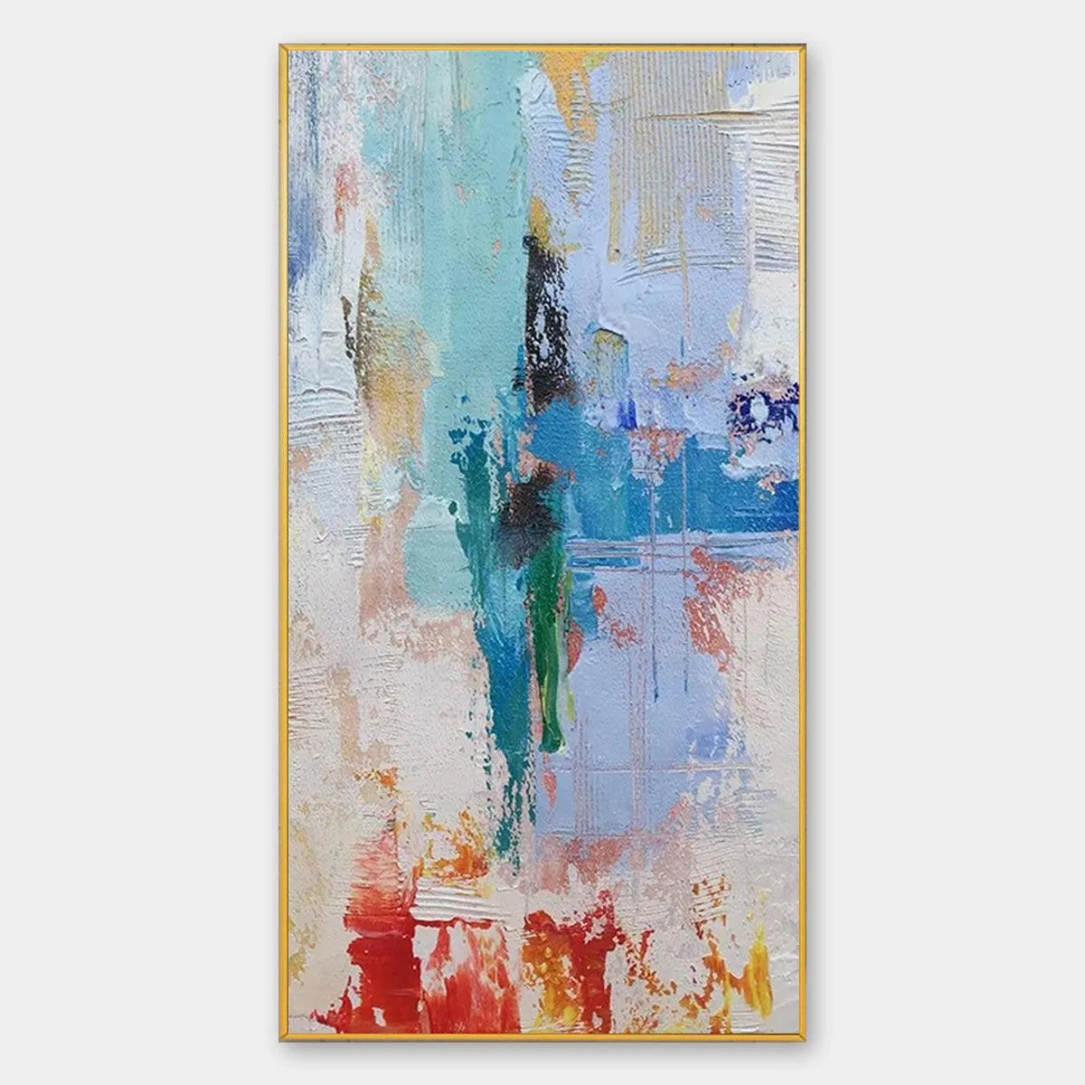 Textured Painting, Colorful Wall Art, Modern Abstract, Vertical Canvas