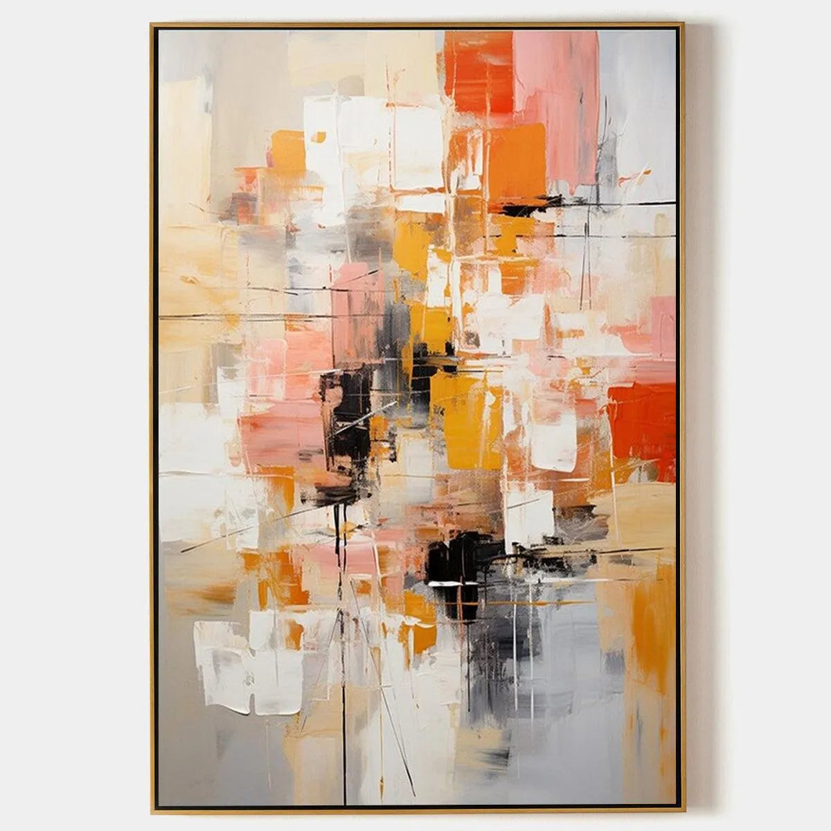 Colorful Abstract Painting, Textured Wall Art, Vertical Canvas, Modern Art