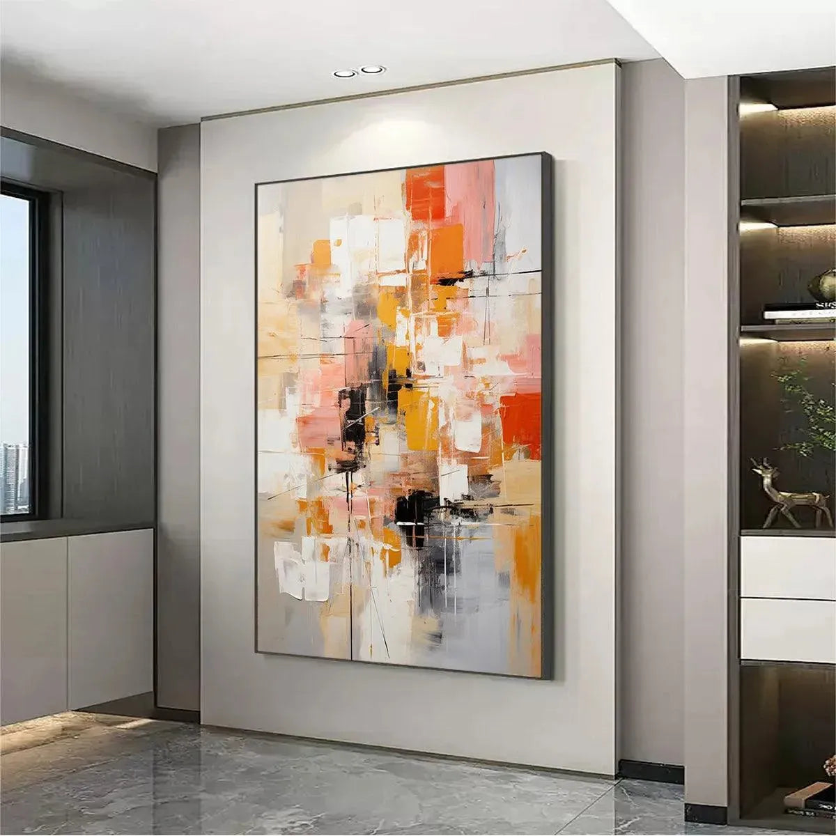 Colorful Abstract Painting, Textured Wall Art, Vertical Canvas, Modern Art