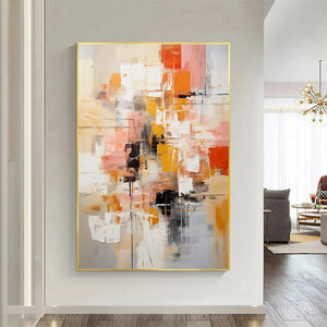 Colorful Abstract Painting, Textured Wall Art, Vertical Canvas, Modern Art