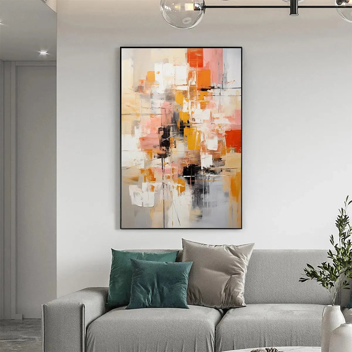 Colorful Abstract Painting, Textured Wall Art, Vertical Canvas, Modern Art