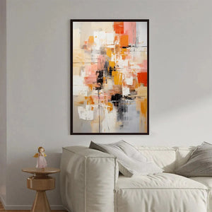 Colorful Abstract Painting, Textured Wall Art, Vertical Canvas, Modern Art