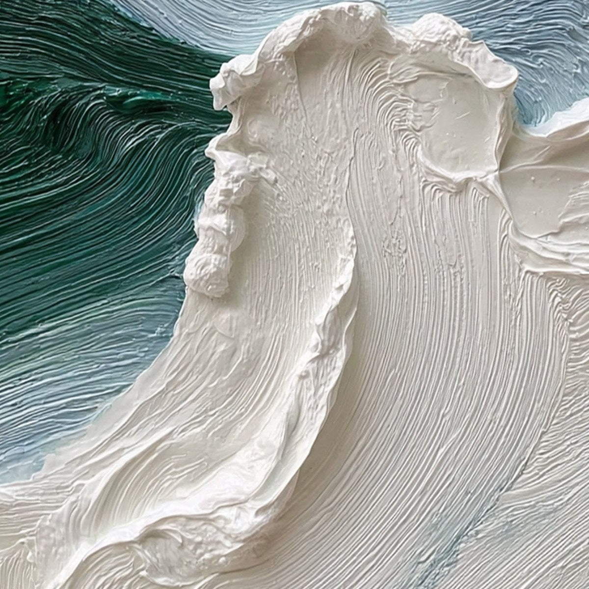 AEGEAN CREST: Heavily Textured Wabi Sabi Abstract Seascape Painting