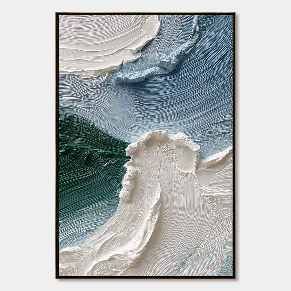 AEGEAN CREST: Heavily Textured Wabi Sabi Abstract Seascape Painting