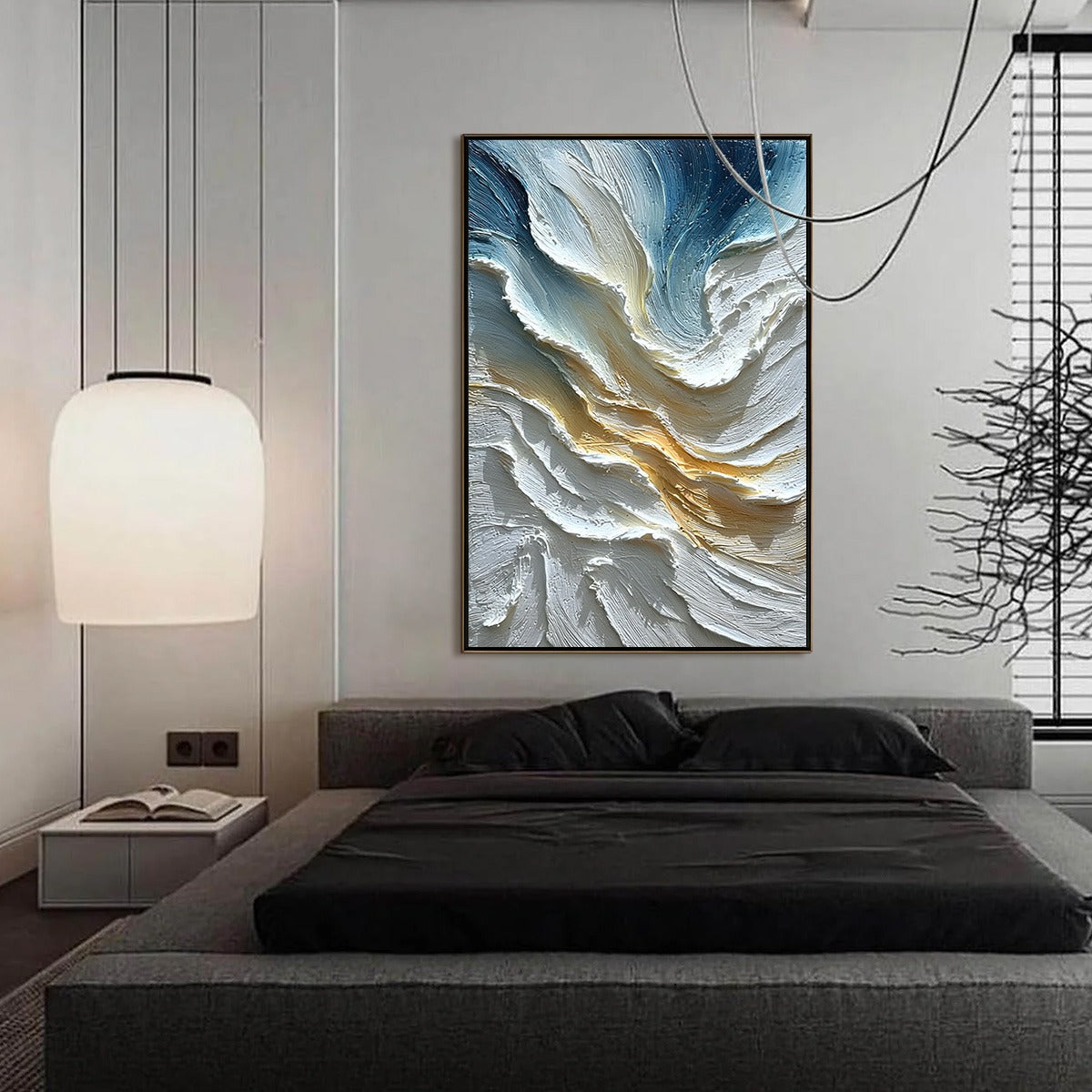 AEGEAN CREST: Textured Abstract Seascape Oil Painting