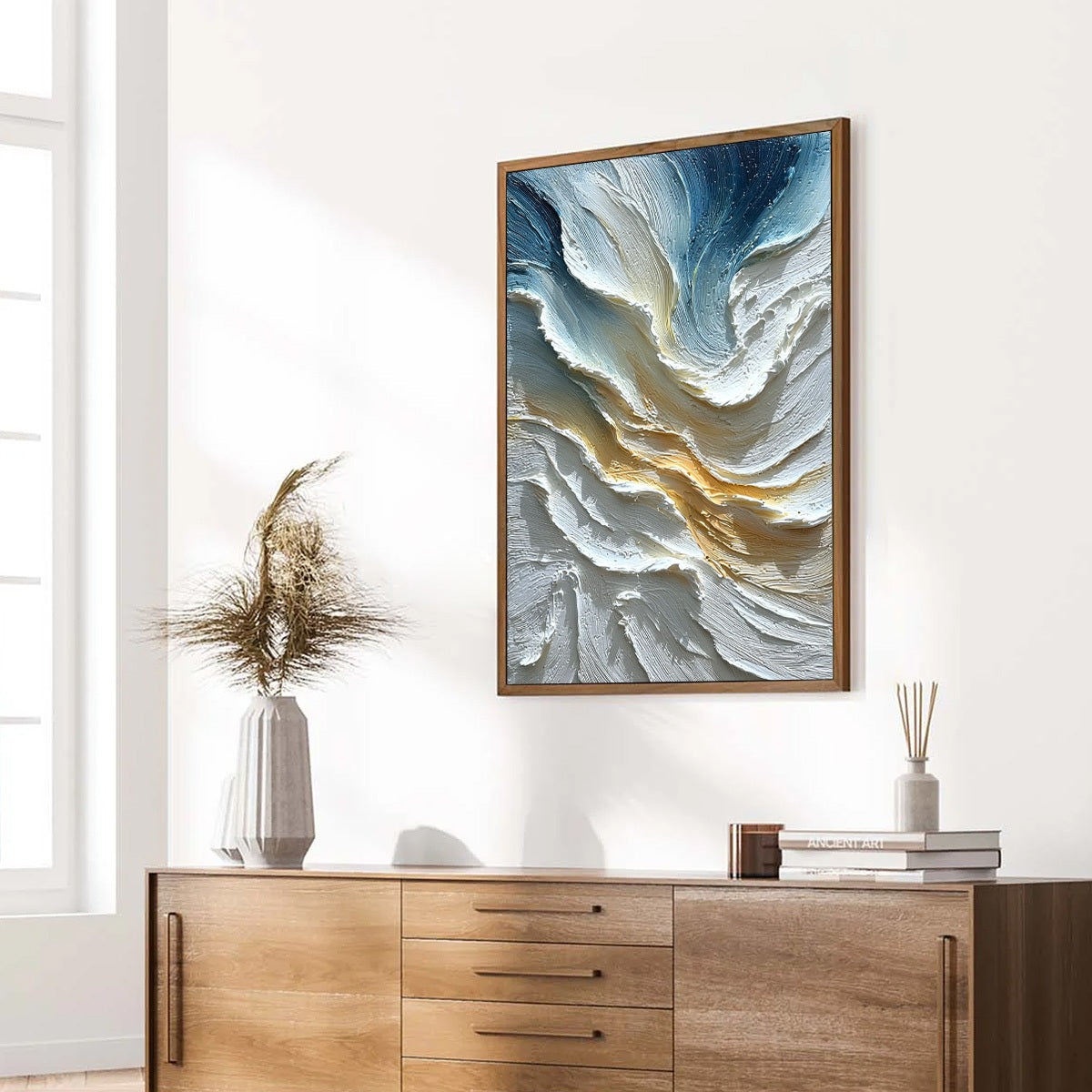 AEGEAN CREST: Textured Abstract Seascape Oil Painting