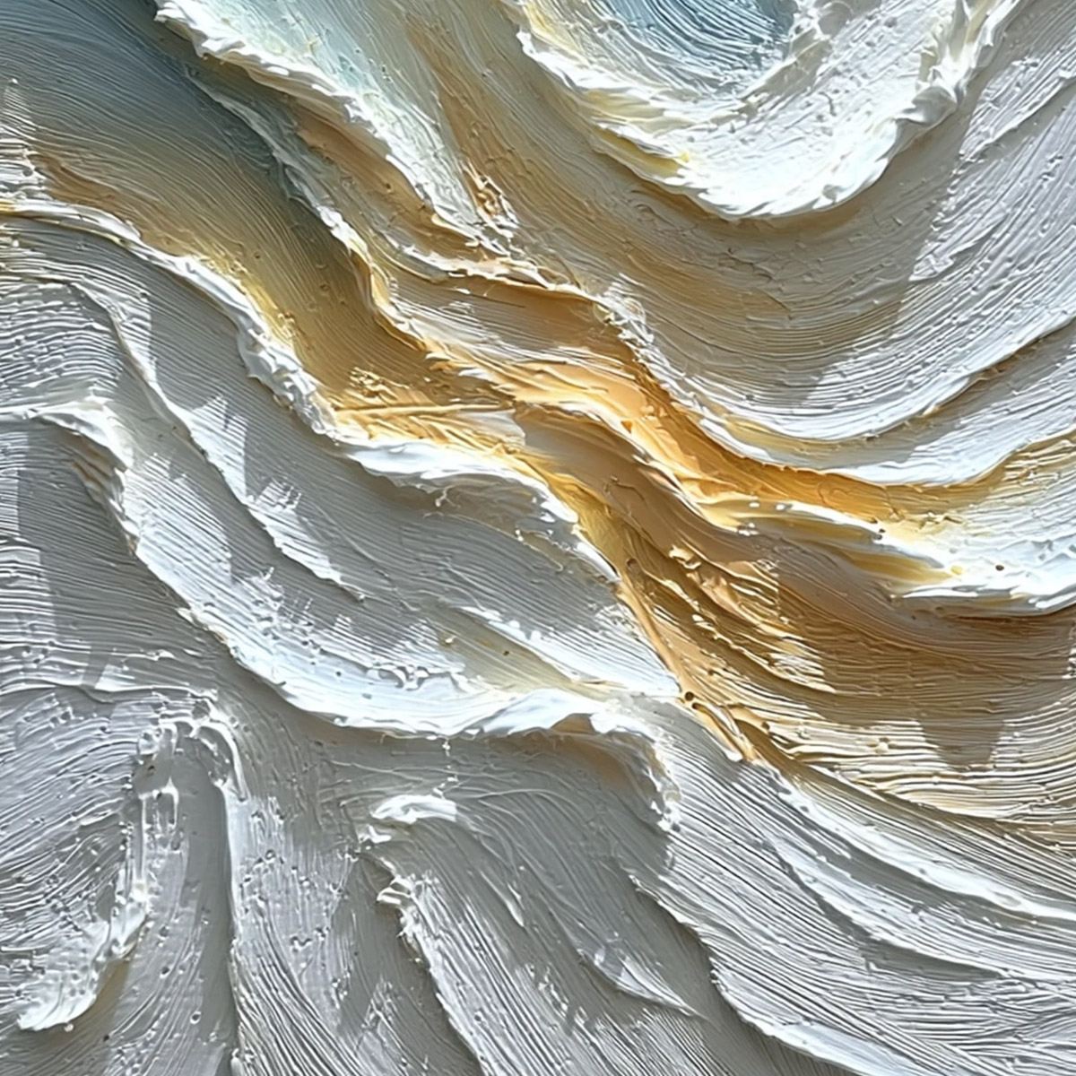 AEGEAN CREST: Textured Abstract Seascape Oil Painting