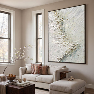AEGEAN FOAM: Heavily Textured Wabi Sabi Abstract Painting