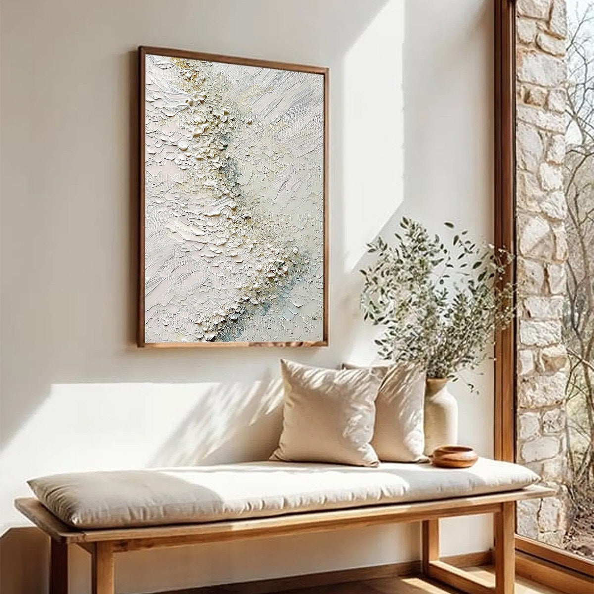 AEGEAN FOAM: Heavily Textured Wabi Sabi Abstract Painting