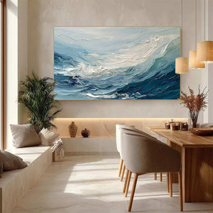 AEGEAN SURGE: Textured Abstract Ocean Wave Painting
