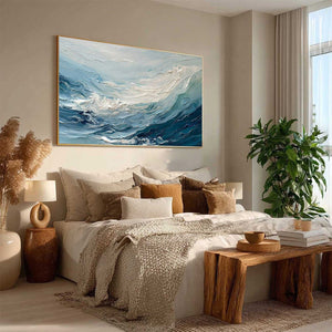 AEGEAN SURGE: Textured Abstract Ocean Wave Painting