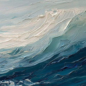 AEGEAN SURGE: Textured Abstract Ocean Wave Painting
