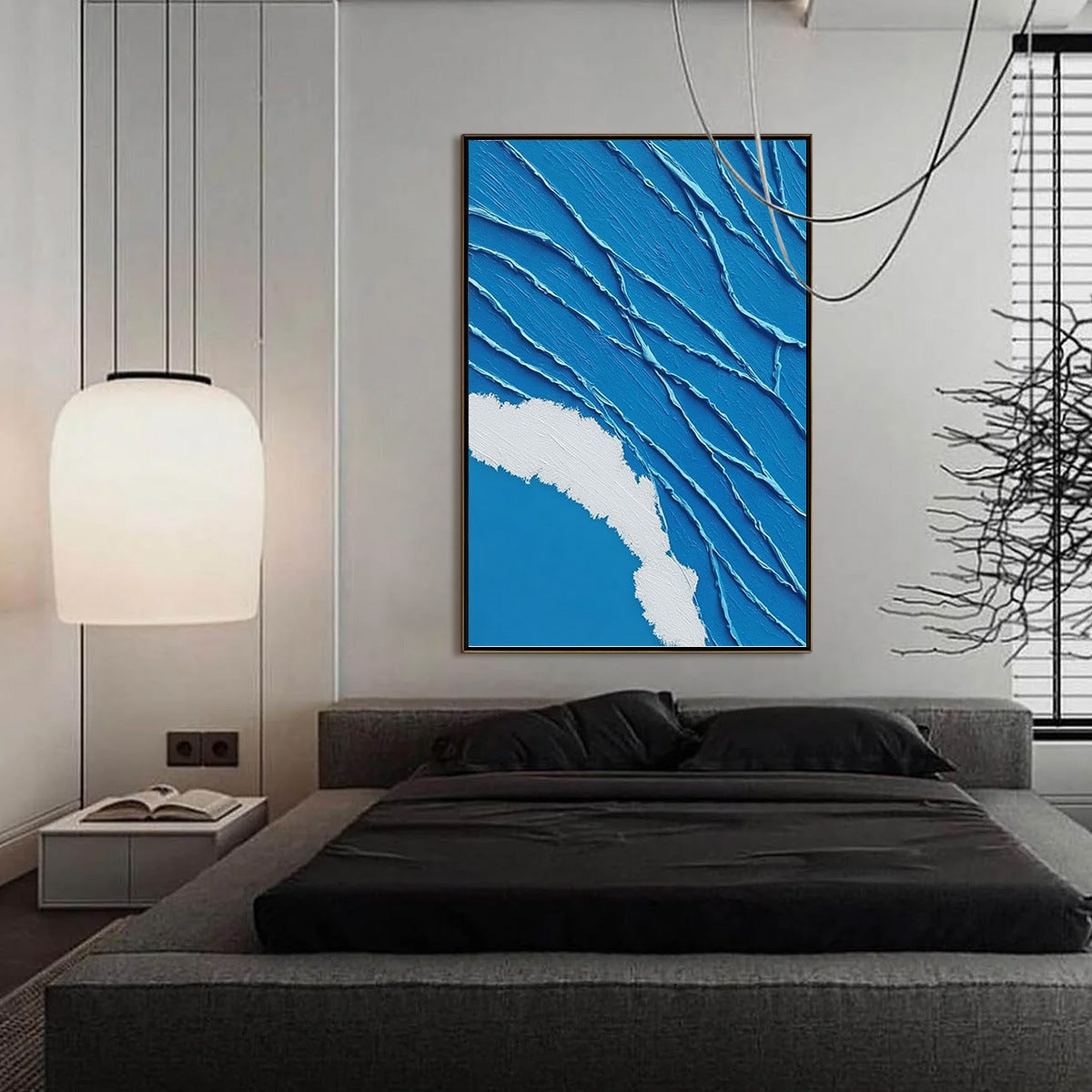 Original AEGEAN TIDE textured impasto abstract seascape wall art painting.