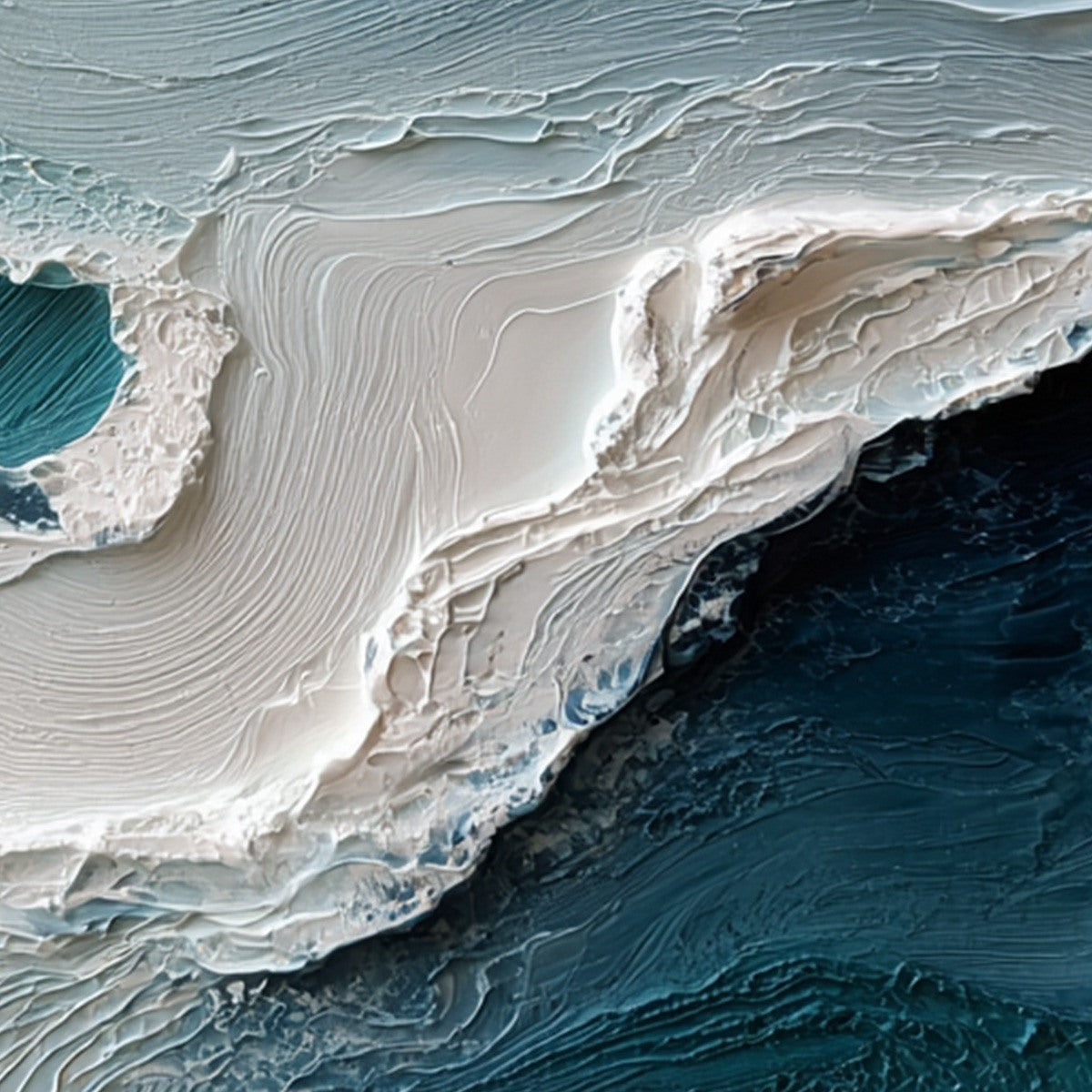 AEGEAN TIDE: Textured Wabi Sabi Abstract Seascape Painting