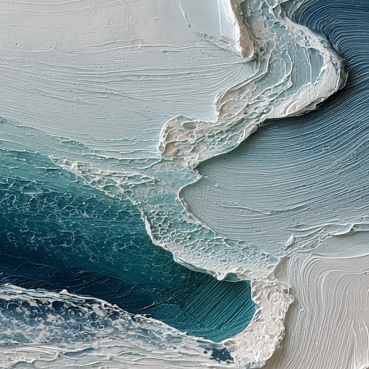 AEGEAN TIDE: Textured Wabi Sabi Abstract Seascape Painting