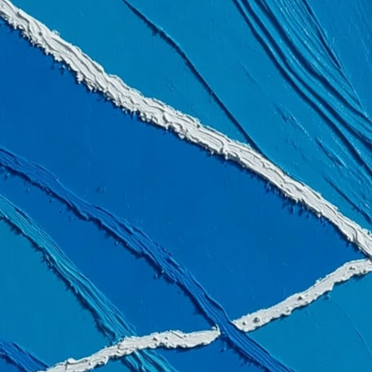 AEGEAN TIDES: Large Textured Blue and White Abstract Impasto Painting