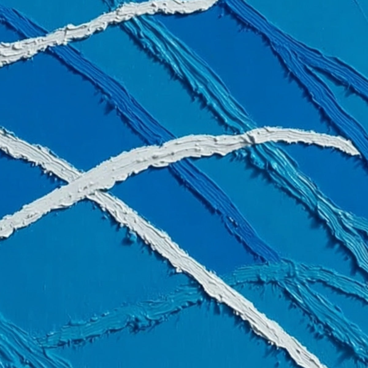 AEGEAN TIDES: Large Textured Blue and White Abstract Impasto Painting