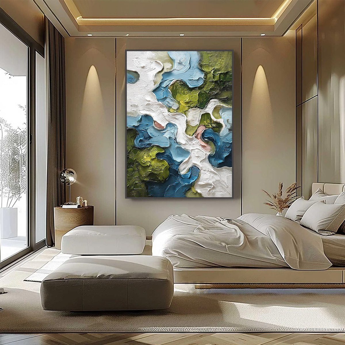 AERIALIS: Heavy Texture Abstract Landscape Oil Painting