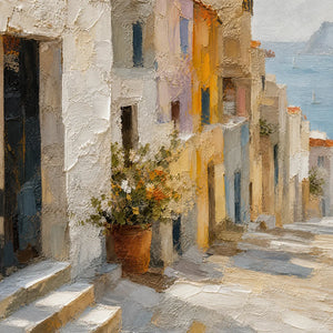 AFTERNOON ALLEY: Sunlit Mediterranean Street Painting