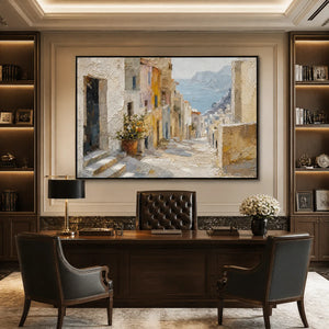 AFTERNOON ALLEY: Sunlit Mediterranean Street Painting
