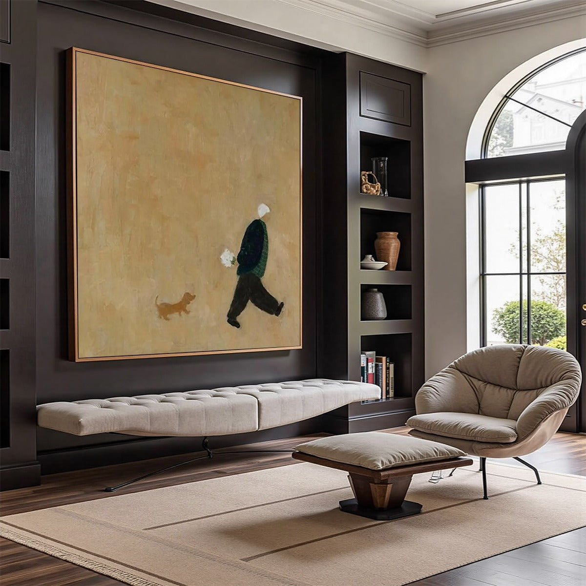 AFTERNOON STROLL: Minimalist Figurative Oil Painting