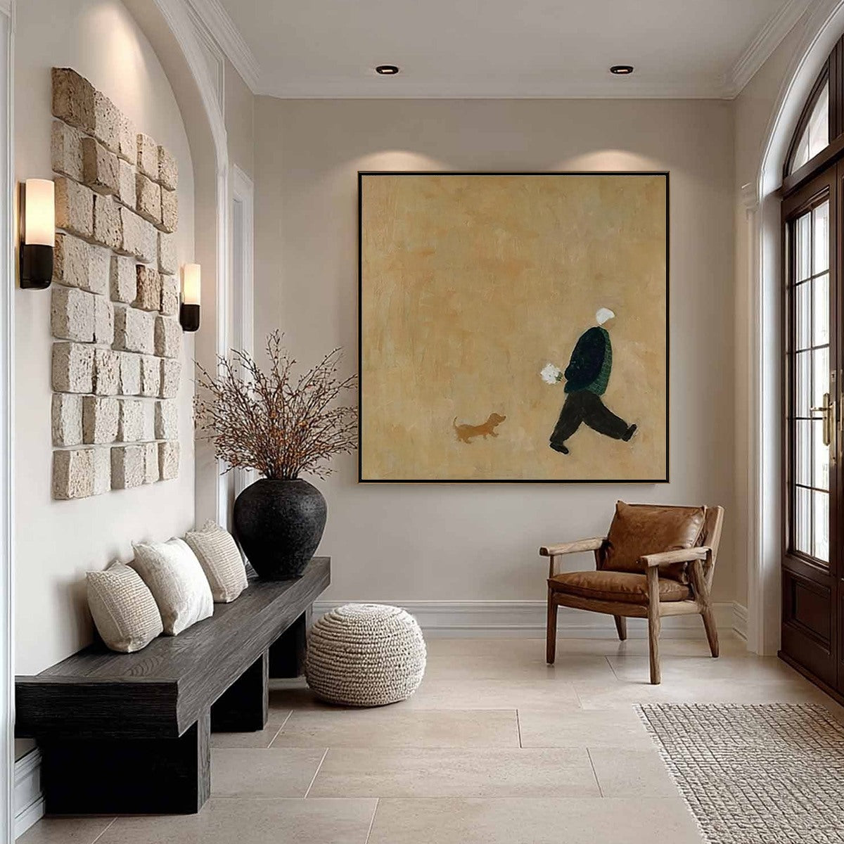 AFTERNOON STROLL: Minimalist Figurative Oil Painting