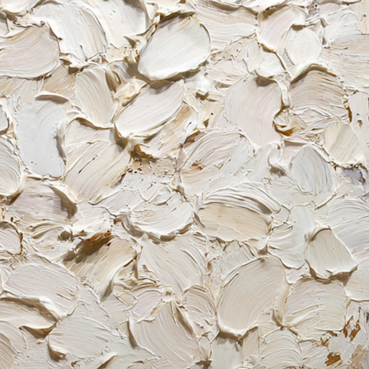 ALABASTER PETALS: Textured Wabi Sabi Abstract Impasto Painting