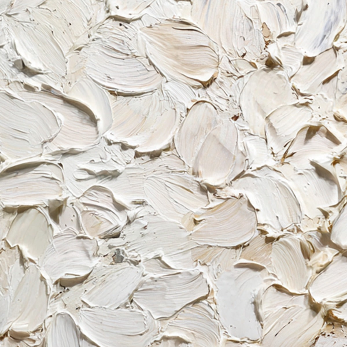 ALABASTER PETALS: Textured Wabi Sabi Abstract Impasto Painting