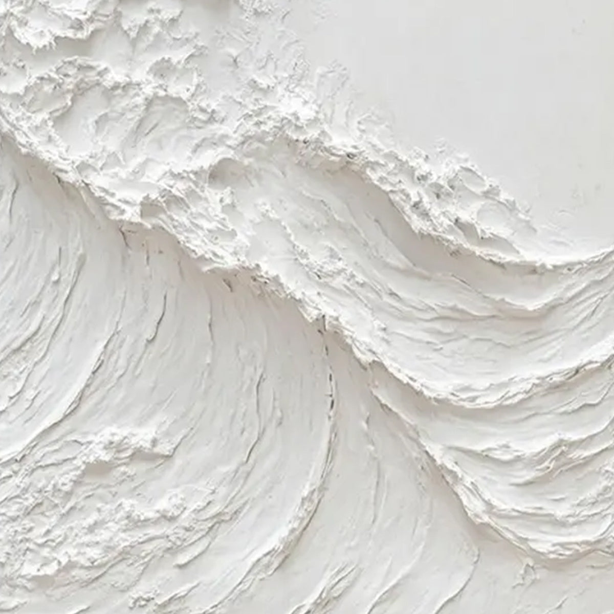 ALABASTER SWELL: Minimalist Textured Coastal Oil Painting